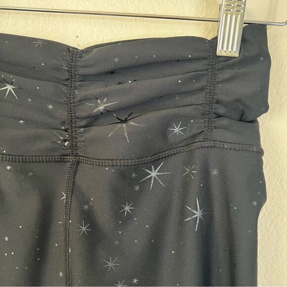 Carbon38 Nova Star Print Leggings Ruched Waistband black gray - Picture 9 of 12